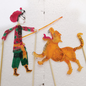 皮影戏人偶道具武松打虎全套角色带操作杆幼儿手工体验式情景教材