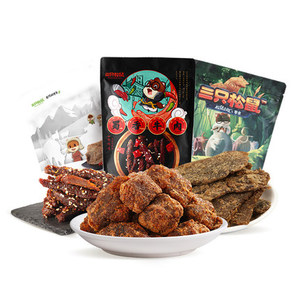 三只小松鼠_牛肉干风干牛肉麻辣小吃手撕牛肉片美食熟食女友最爱