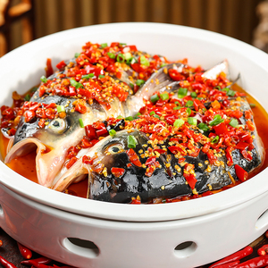 剁椒鱼头半成品酱椒白鲢胖头鱼新鲜鱼冷冻水产花鲢速食商用预制菜