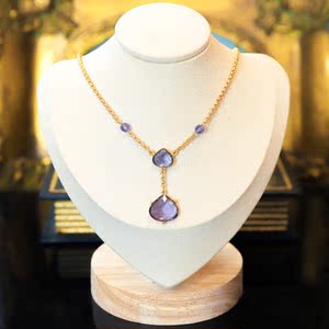 【伦巴第亚宠粉】不退换 法国阿加莎切割高贵紫色琉璃项链