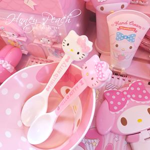 创意卡通hello kitty可爱密胺儿童宝宝勺子吃饭塑料小调羹喂饭勺