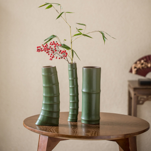 景德镇陶瓷花瓶竹子清新玄关卧室民宿装饰插花可水培田园风格摆件