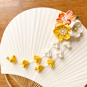 日系手作和风绉布发饰发夹现货 和服浴衣汉服写真配饰边夹
