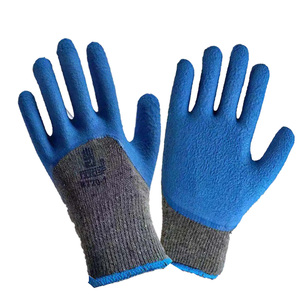 12双包邮左右手720-1十针粗线蓝色发泡拉绒劳保手套工业防护手套