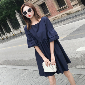小个子连衣裙女夏季2022新款chic娃娃裙学生宽松原宿风小清新裙子