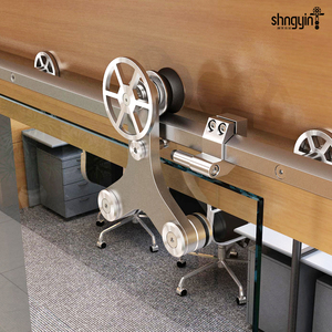 谷仓门吊轨轨道304不锈钢厨房门浴室玻璃门移门滑轮上轮吊轨移门