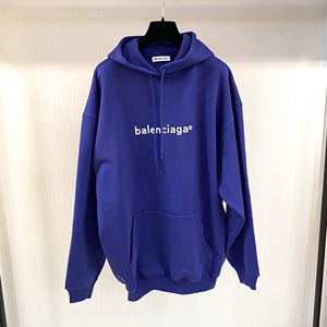 balenciaga 巴黎世家 20fw 字母标语商标logo 蓝色帽衫 连帽卫衣
