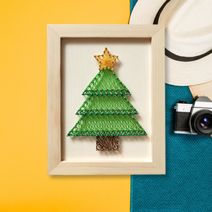 绕线画diy立体手工制作圣诞节装饰画弦丝画钉材料包创意礼物定制