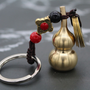 黄铜葫芦五帝钱小吊坠挂件装饰铜铃钥匙扣招财义乌小商品地摊货源
