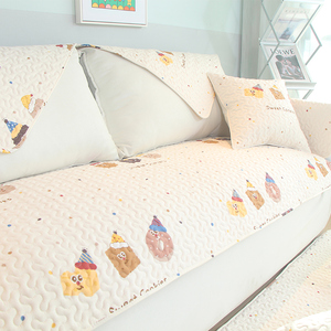 北欧全棉沙发垫简约现代卡通防滑客厅组合沙发套罩巾四季通用定制