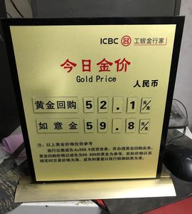 今日金价牌