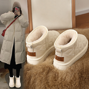 雪地靴女款冬季女鞋2023新款加绒加厚棉鞋防水防滑面包鞋子雪地棉