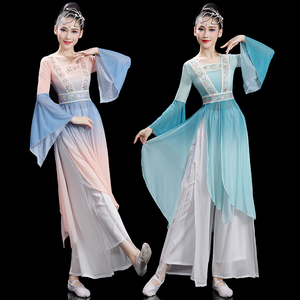 古典舞纱衣演出服女飘逸中国风汉服古装汉唐舞蹈服装古风表演套装