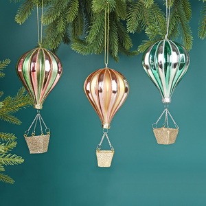圣诞装饰品创意玻璃彩绘挂饰太空人热气球地球仪小吊饰圣诞树挂件