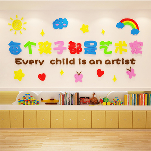 美术教室墙面装饰品环创艺术培训机构班级文化贴壁纸兰博小小基尼