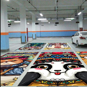 000人付款天猫卡通创意地下车库车位涂鸦贴纸地面贴画防水地贴自粘