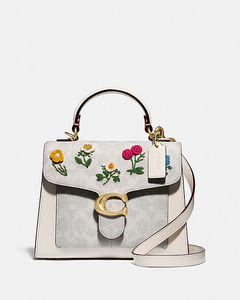 coach/蔻驰女包629 经典标志帆布花朵刺绣tabby 20号顶部手柄手袋