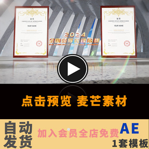 企业荣誉历程展示先进单位发明专利获奖证书五一劳模表彰AE模板