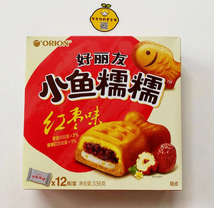 新日期 好丽友12枚小鱼糯糯红豆糯米芝麻派夹心蛋糕零食下午茶