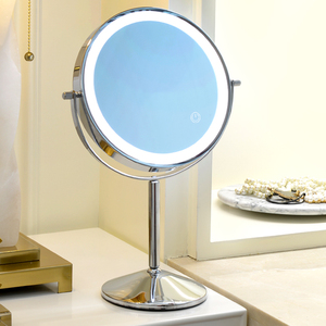 双面化妆镜台式led带灯宿舍桌面镜子梳妆镜放大家用美容镜补光镜