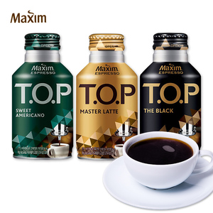韩国进口东西麦馨TOP拿铁甜美式黑咖啡饮料罐装即饮咖啡休闲饮品