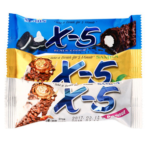 x5韩国进口零食品三进X-5花生夹心巧克力棒36g能量棒（代可可脂）