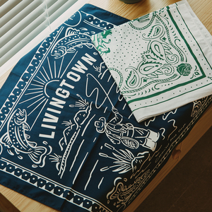 livingtown kerchief 日系复古印花百搭腰果花领巾小方巾头巾围巾