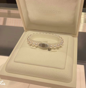 日本专柜mikimoto御木本海水珍珠手链全珠串珠送礼物女友
