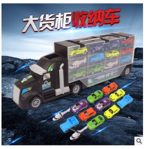 儿童货柜车玩具模型 手提大气 货柜拖头超级大卡车 运输车