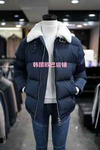 韩国代购ZIOSONGZIO韩版时尚男士21冬款深蓝色短款保暖羽绒服外套