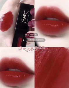 【凤九香港代购】ysl圣罗兰黑管哑光唇釉420 经典樱桃枫叶红 显白