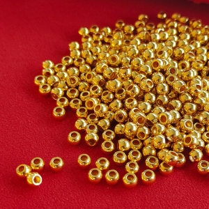 老庙黄金足金999转运珠散珠5d硬金小金珠金豆豆圆珠手链戒指男女