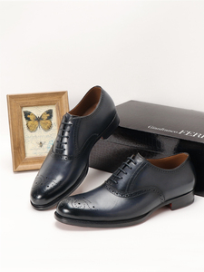 Gianfranco FERRE 费雷商务布洛克雕花手工制作男士正装牛津皮鞋