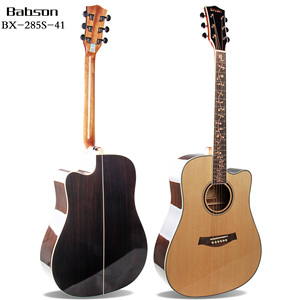 babson百森41寸云杉玫瑰木单板民谣吉他指板雕花男女学习演奏乐器