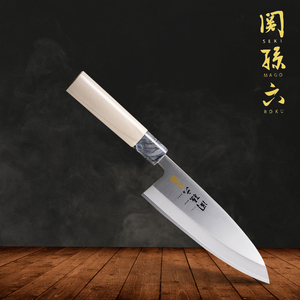 kai贝印 关孙六银寿st不锈钢材质165mm出刃刀鱼头刀 日本原装进口