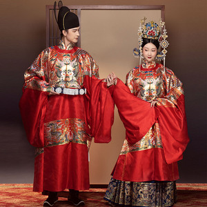 五彩龙 若兰兮 明制婚服过肩坐龙蟒袍圆领袍道袍凤冠霞帔坠大衫