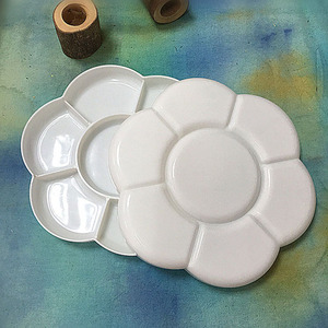 梅花大号调色盘加厚7色颜料盘学生国画水粉水彩颜料儿童美术材料