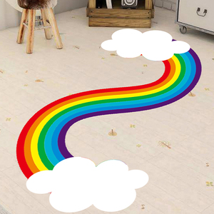 跑道地贴户内外地面彩虹商场引流走廊过道球场学校幼儿园自粘贴纸