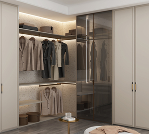 志邦全屋定制平开门衣柜客厅卧室空间柜子定做简约玻门衣帽间巴黎
