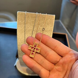 【auluauly直播间】折扣,damiani玳美雅belle十字架大号项链