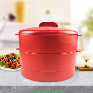 特百惠双层蒸霸多层叠高家用蒸笼蒸包子肉菜 蒸屉蒸格蒸锅加高圈