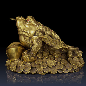 纯铜金蟾摆件大号铜金蟾客厅办公室饰品开业礼品中式动物招财金蟾