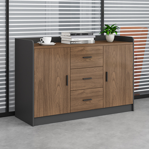 办公茶水柜会议室靠墙柜子储物书柜现代简约时尚板式矮柜边柜子