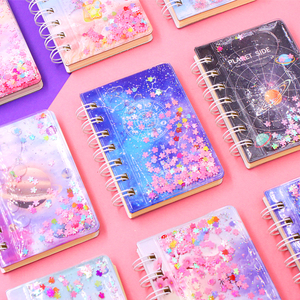 樱花星座流沙线圈本ins少女心可爱入油流沙便携口袋本迷你笔记本