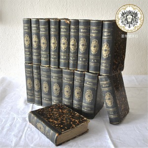 德国1853年印精品欧洲古董书籍欧式西洋收藏装饰摆件歌德作品全集