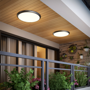 阳台吸顶灯现代家用一体化led三防灯入户过道灯具简约圆形卧室灯