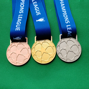 金属奖牌制定做 激光刻字 儿童运动会足球比赛通用金银铜奖章挂牌