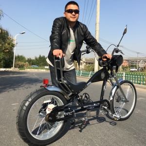 奥凯复古哈雷太子自行车2024寸靠背休闲沙滩chopper bike出口正品