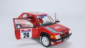 索立德 solido 1/18 标致合金拉力赛车模型 peugeot 205 #26 1990