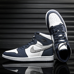 2021年新款aj1男鞋午夜蓝秋季aj实战透气篮球鞋女款高帮板鞋莆田